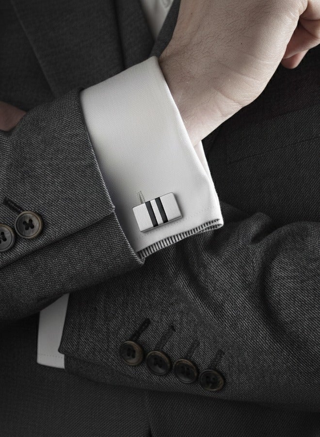 Riblor Franco Cufflinks in Stainless Steel - Image 2